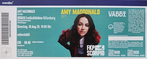 Amy macdonald ticket konzert - amy,