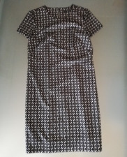 ESPRIT wunderschönes Damenkleid, schwarz/weiß mit Muster, Gr.34, kurzarm