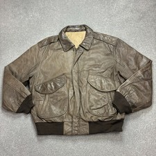Leder Fliegerjacke Erwachsene X Large Braun Bomber Flieger Militär Flug Herren*