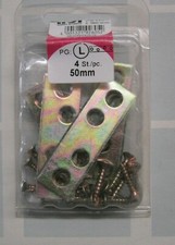 Verbindungsbleche / Aufschraub-Schrankverbinder  verzinkt 50mm mit Schrauben