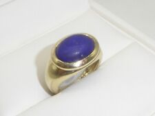 585 Gold Ring 14K Gelbgold 7,1 g Goldring Blau Lapis Lazuli RG 54 - 17,2 mm 8956