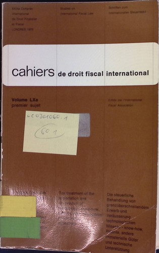 Tax treatment the - of,