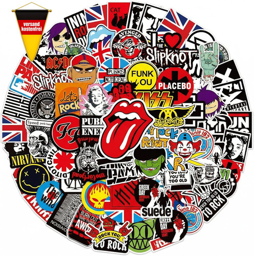 Rock musik sticker set 200 - rock,