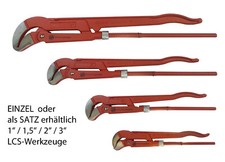 Rohrzange 1" - 1,5" - 2" - 3" Eckrohrzange mit S-Maul 45° Zange CV Rohrschlüssel