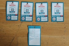 1 Set = 5 Stk. Ölzettel DEA für den Ölwechsel bei einem Oldtimer