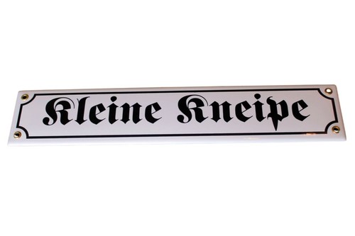 Emaille schild kleine kneipe - emaille,
