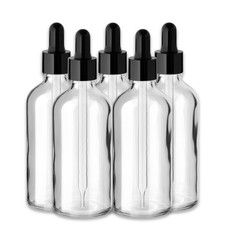 5x Farblose Glasflasche 100 ml
