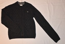 Lacoste Zopfmuster-Strickjacke  schwarz-grau-meliert Gr.38