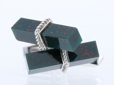 Rene Kern Manschettenknöpfe Blutsteine 750 Weiss Gold 18 Karat Deta Schmuck