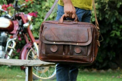 Leder vintage aktentasche - leder,