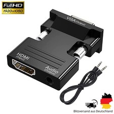 HDMI zu VGA Adapter Konverter Full HD 1080p 60Hz Audio/Videokabel für PC, Laptop