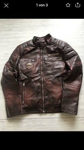 Kunst lederjacke braunrot neu - kunst,