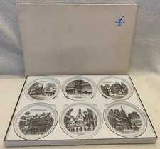 6x Fürstenberg Porzellan Untersetzer "Alt Frankfurt am Main" Sehenswürdigkeiten 