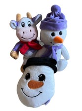 Milka Schokolade 3x Stofftier Kuh Schneemann Plüschtier Kuscheltier Winter Stoff