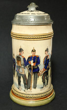 Alter Mettlach Reservistenkrug Krug Bierkrug IR 125 Stuttgart Württemberg 1887 ?