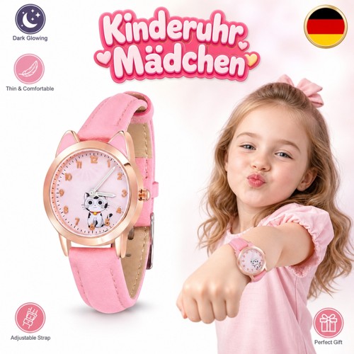 Mädchen uhr lernuhr katze - uhr,