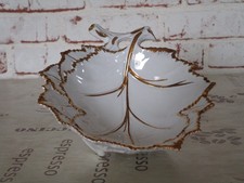 Vintage Schale Blattform Weiß