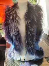 Lammfellweste blau Jeans 36-42 Boho style 