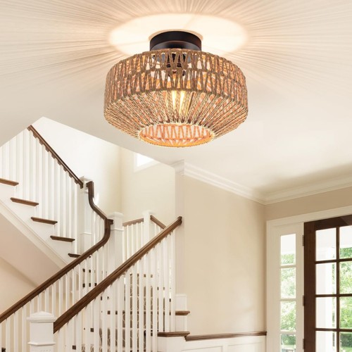 Rattan deckenlampe wohnzimmer - rattan,