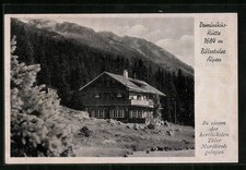 Dominikushütte, Berghütte in den Zillertaler Alpen, Ansichtskarte 