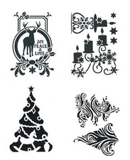 Schablone A4 Weihnachten Vintage, zum Auftragen von Farbe Heike Schäfer