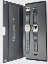 Armbanduhr NEOLOG A-24 II Leder, neue Batterie, Silikon