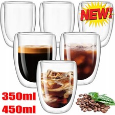 6 Stk Doppelwandige Gläser Kaffeegläser Kaffeetassen Thermogläser 350ml / 450ml