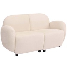 B-Ware 2er-Sofa MCW-P33, Stoff/Textil Chenille (330 g/m²) Öko-Tex, creme
