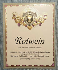 altes Flaschenetikett Weinetikett Etikett Label Rotwein Illert Hanau Auheim