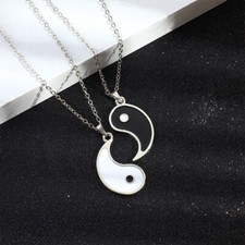 Yin Yang Partner Halskette Freundschaft Anhänger Liebe Paar Schmuck gold silber