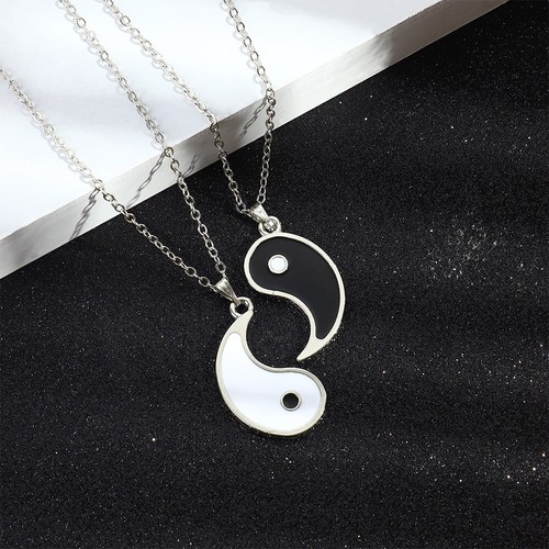 Yin yang partner halskette - yin,