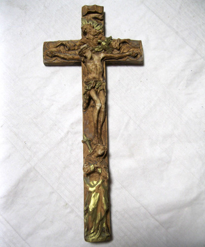 Altes kreuz wandkreuz - wandkreuz, gips