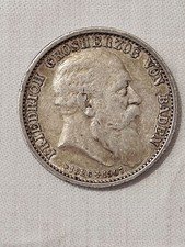 BADEN: 2 Mark 1907 "TOD FRIEDRICH I." zustand sehr schön