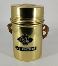 Vintage Isolierbehälter SUPER THERM  Alu-Eloxiert Gold  50er/60er Jahre