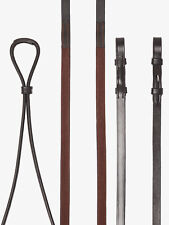 LeMieux Hunter halbgefütterter Panzerzügel genähtes Ende schmal dünne flache Zügel schwarz/braun