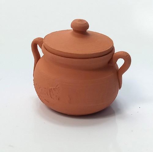 Miniatur topf aus rotem - aus, ton