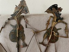 Alte Schattenspielfiguren Wayang Kulit aus Leder