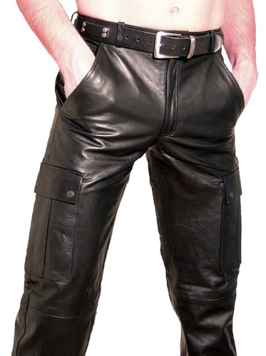 Cargohose schwarz lederhose - cargohose,