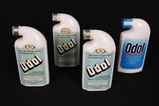 4 alte Odol-Flaschen im Set , 3 x Jubiläumsflasche 100 Jahre 1993, 1x  um 1990