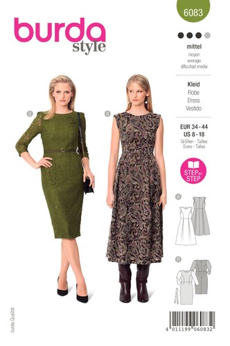 Schnittmuster kleid burda - schnittmuster, 6083