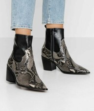 Topshop Bliss Snake Print Point Stiefeletten UK 6 EUR 39, UK 7 EUR 40 UVP 39£