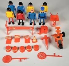 Play Big, ERSATZTEIL Konvolut Figuren + Zubehör + Motorrad, 70er Jahre, #WH9