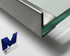 Edelstahl Regenrinne für Glasvordach Einfassprofil b=13 mm 1.4301 Schliff K320.