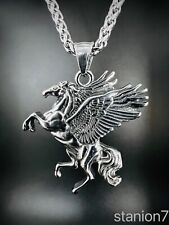 Pegasus Pferd Tier Flügeln Anhänger Edelstahl Halskette Kraft Horse Schmuck 357B