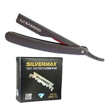 Professionelles Barber Rasiermesser + 100 Silvermax Rasierklingen Rasierset