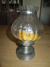 Vintage Windlicht Kerzenhalter Engelszinn Glas Deko Kerzen Lampe Höhe 20 cm