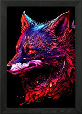 Fuchs gerahmtes wandbild - gerahmtes,