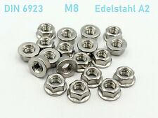 10 St. Bundmutter M8 Edelstahl A2 Flanschmutter M8