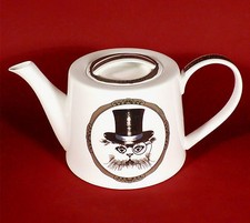 Kaffeekanne Teekanne Kanne Jameson&Tailor Brillant Porzellan Katze mit Zylinder
