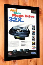 Mega Drive 32X Star Wars Fahrenheit Virtua Racing Sega Promo Poster / Ad Framed